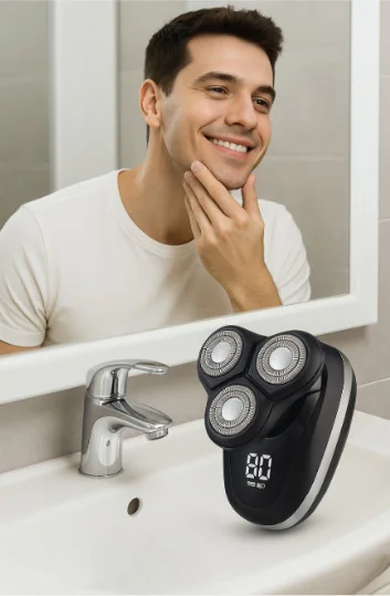 ماكينة التنعيم kemei ثلاثية الرؤوس